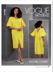 1798 Vogue Rachel Comey  Loose V Neck Back Tie Pockets Short Sleeve Shift Dress Pattern 8-16 New